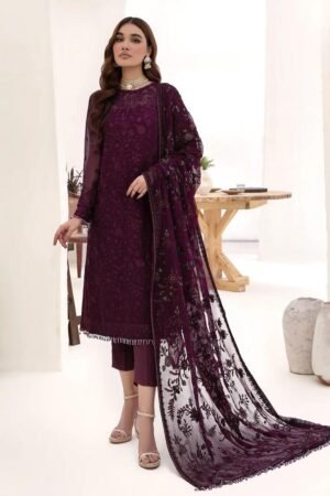 Asim Jofa JHILMIL Chiffon Collection AJJMLC-D21-26 Heavy Embroidered Chiffon 3 Piece Suit