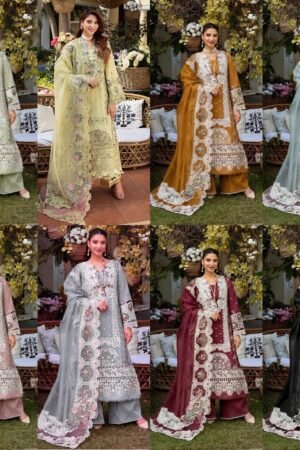 Asim Jofa JHILMIL Chiffon Collection AJJMLC-D21-27 Heavy Embroidered Chiffon 3 Piece Suit