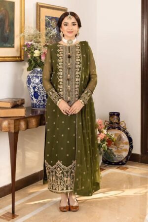 Asim Jofa JHILMIL Chiffon Collection AJJMLC-D21-28 Heavy Embroidered Chiffon 3 Piece Suit