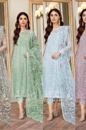 Zarif Luxury Net Collection Heavy Embroidered Net Suit