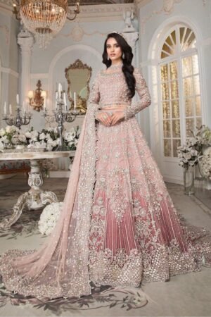 MARIA.B Bridal Wedding Edition Heavy Embroidered Net Maxi with Silk Trouser